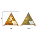 11" H Stained Glass Triangle Shade Wood Base Accent Lamp