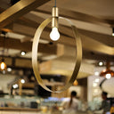 20" H Modern Brushed Gold Oval Shade Pendant