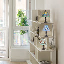 12" H Multicolor Set of Five Stained Glass Mini Accent Lamps