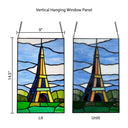 14.5" H Eiffel Tower Stained Glass Window Panel