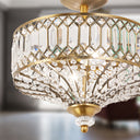15.25"H Tiered Jeweled Glass and Metal Semi-Flush Mount Lighting Fixture