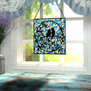 12" W Love Birds Mosaic Stained Glass Window Panel