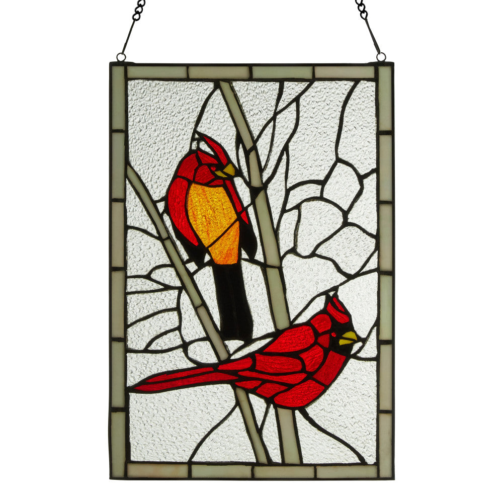 River of Goods Northern Cardinal Stained Glass Window Panel - Thumbnail 3