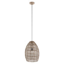 Alessia River of Goods Brass Metal Cone-Shaped Woven Pendant Lamp
