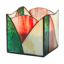 4.75" W Abstract Wave Design Stained Glass Candle Holder. Lit