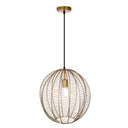 12"W Natalia Wire-Wrapped Caged Globe Shade Pendant Light