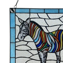 River of Goods 12-Inch Rainbow Zebra Stained Glass Window Panel