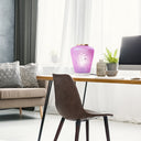 10.5" H Lila Pink/Purple Glass Shade with a White Marble Block Base Accent Lamp