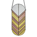 14"H Jenny Gold and Pink Arrows Stained Glass Window Panel