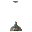 12" W 1-Light Orlando Faux Blue Patina Metal Pendant. Unlit