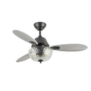 42" W Valencia LED Indoor Clear Hand-Cut Glass Bowl Shade Ceiling Fan with Remote Control