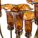 20"H Hand Blown Glass 5 Calla Lily Uplight Accent Lamp. Close up of shade unlit