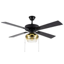 52"W Iza Black 4-Blade LED Ceiling Fan