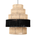 Zeke 22"W Tiered Natural and Black Jute Pendant Light
