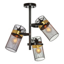 21"H Geo Ceiling Light with Black Metal Shades
