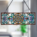 8.5"H Starla Rectangular Stained Glass Pub Window Panel