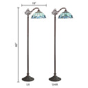 60" H Sophia Blue Stained Glass Bowl Shade Candlestick Floor Lamp