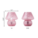 8.75" H Betsy Mushroom Pink Glass Accent Lamp