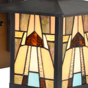 River of Goods Natural Stained Glass and Oil Rubbed Bronze 1-Light Outdoor Lantern Wall Sconce