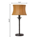 25.25"H Outdoor and Indoor Basket Weave Table Lamp