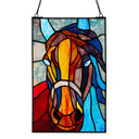13" H Roz Horse Stained Glass Window Panel