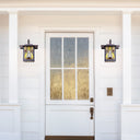 11.75"H Mission 1-Light Stained Glass Oil Rubbed Bronze Outdoor Light Fixture