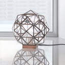 12.5" H Bronze & Clear Geometric Globe Shade Accent Lamp - River of Goods