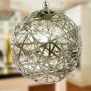 16" W Jillian Industrial Abstract Nickel Metal Globe Shade Pendant Light