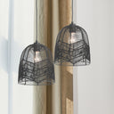 10" 1-Light Zola Pendant Light Rattan Black