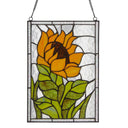 11.25”H Multicolored Sunflower Stained Glass Window Panel