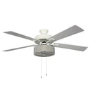 52"W Chromed Wave 5-Blade LED Ceiling Fan