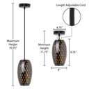 6" W Austin Glam Black and Amber Glass Globe Shade Pendant Light