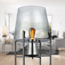 Leticia River of Goods Black Metal and Silver Glass Bowl 61-Inch Floor Lamp