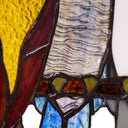 9.5"H Birds in Love Stained Glass Window Panel