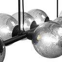 48" L 8-Light Degas Black Metal and Smoked Glass Chandelier