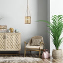 9-in. 1-Light Pendant Light with Painted Gold Mercury Glass and Wood Shade