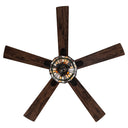 52" W 5-Blade Remote-Controlled Ceiling Fan Tiffany Glass