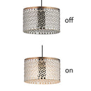 Parvinda 10" Silver, White and Brass-Colored Pendant Lamp