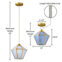 10" W Bouvier Metal and Stained Glass Pendant Light