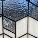 16.5"H Olivia Grey & Blue Cubes Stained Glass Window Panel