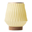 7.75" H Emily Yellow and Gold Trapezoid Shade Block Base Accent Lamp