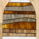 36" H Oversized Geometric Stained Glass Window Panel