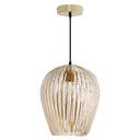10.75" W Zoe Modern Clear and Gold Dome Shade Pendant Light. Unlit