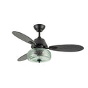 42" W Cecile LED Indoor Hand-Blown Seafoam Green Glass Shade with Dot Texture Ceiling Fan with Remote Control