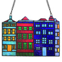 River of Goods 6-Inch Row House Skyline Stained Glass Suncatcher
