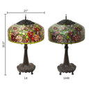 35.5'' H Rose Bush Tiffany-Style Stained Glass Table Lamp