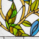 24" W Blue Floral Vine Tiffany-Style Stained Glass Window Panel