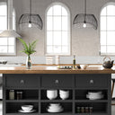 19.5" W Lisa Industrial Black and White Dome Shade Pendant