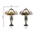 24.5"H Stained Glass Halston Double Lit Table Lamp