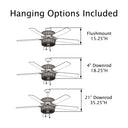 52"W Olivia Double-Lit 5-Blade Beaded Braid Wedding Band LED Ceiling Fan
